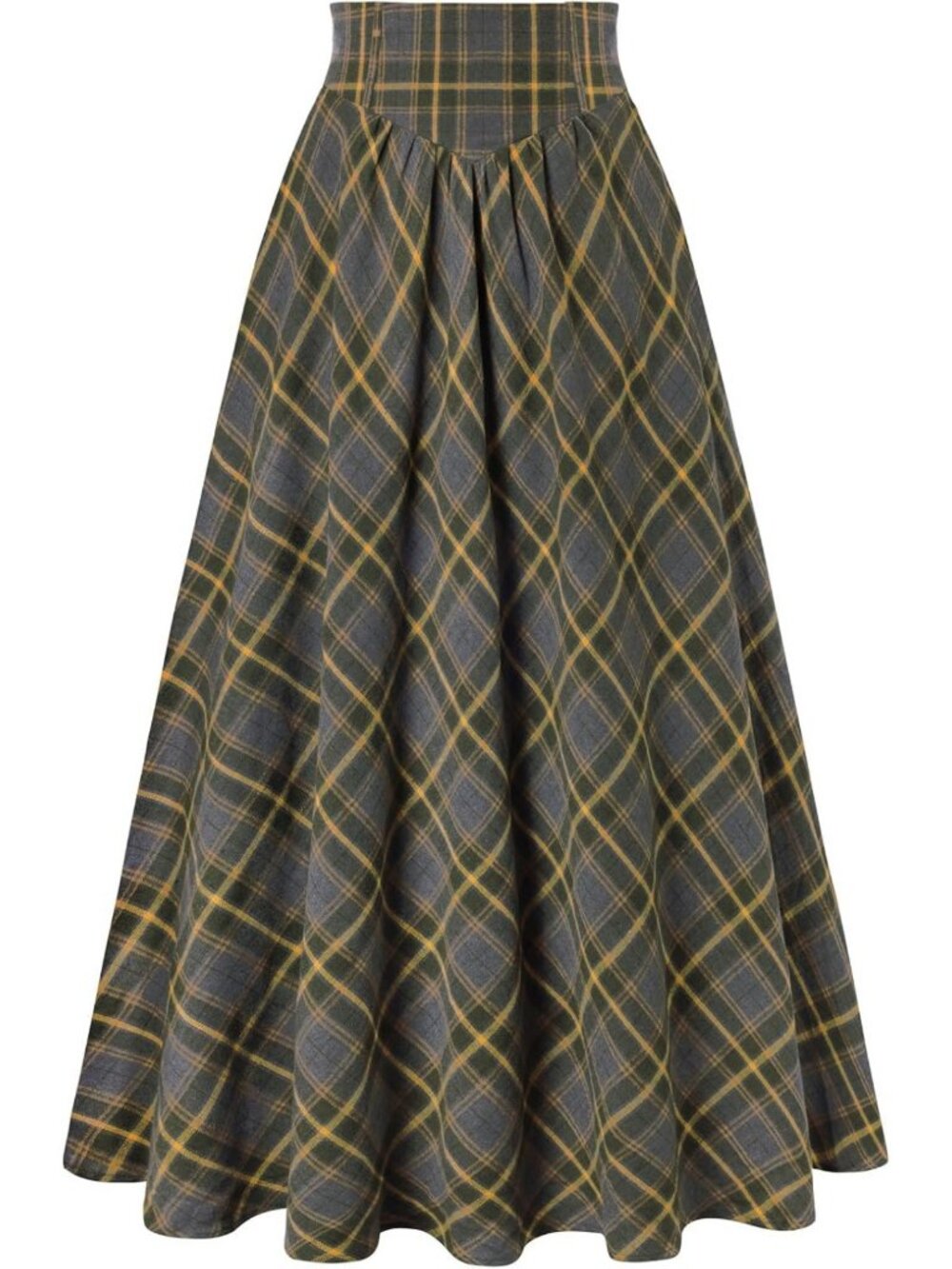 Renaissance-Inspired Plaid Maxi Skirt for Women | Fall & Winter Fashion